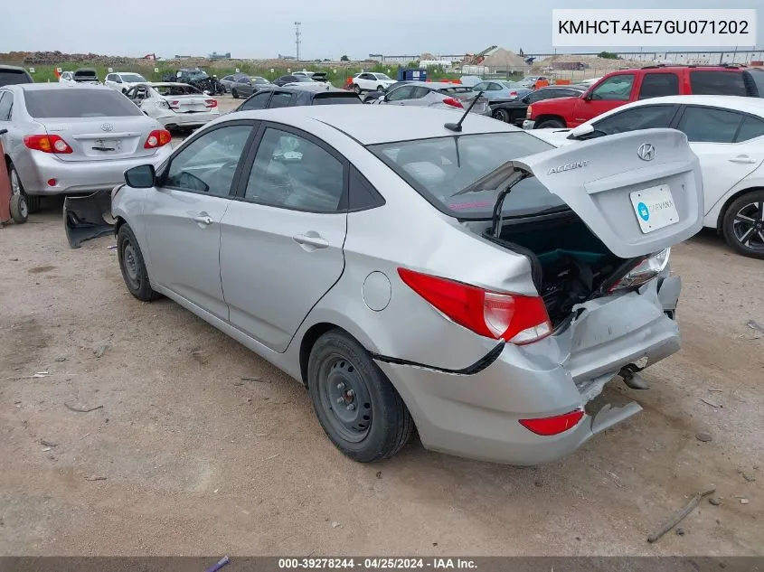 2016 Hyundai Accent Se VIN: KMHCT4AE7GU071202 Lot: 39278244