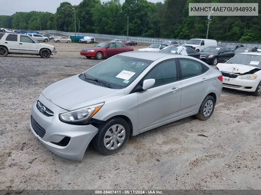 2016 Hyundai Accent Se VIN: KMHCT4AE7GU948934 Lot: 39407411