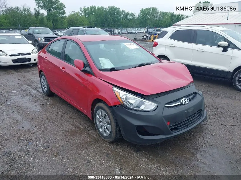 KMHCT4AE6GU136086 2016 Hyundai Accent Se