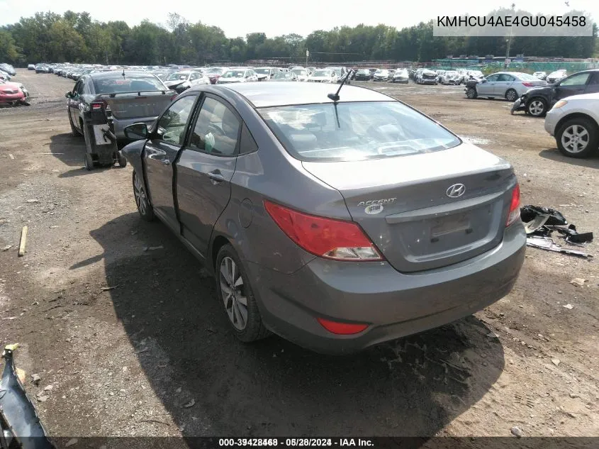 KMHCU4AE4GU045458 2016 Hyundai Accent Se