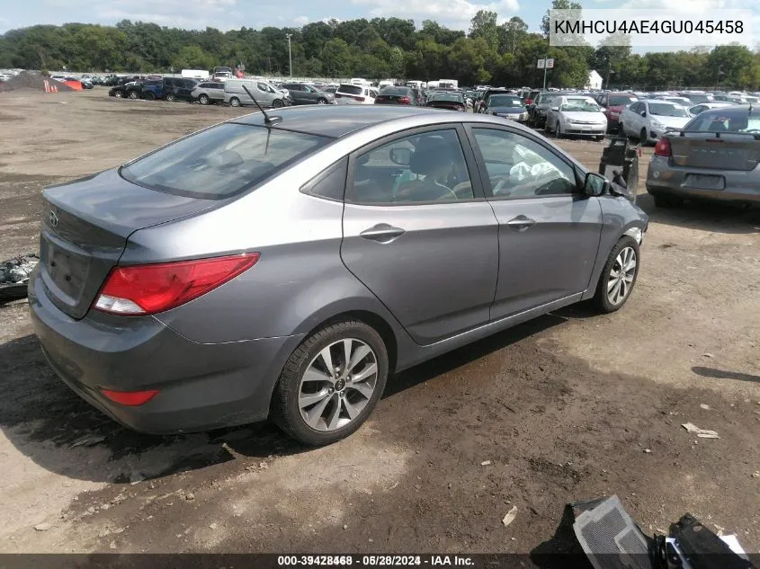 KMHCU4AE4GU045458 2016 Hyundai Accent Se