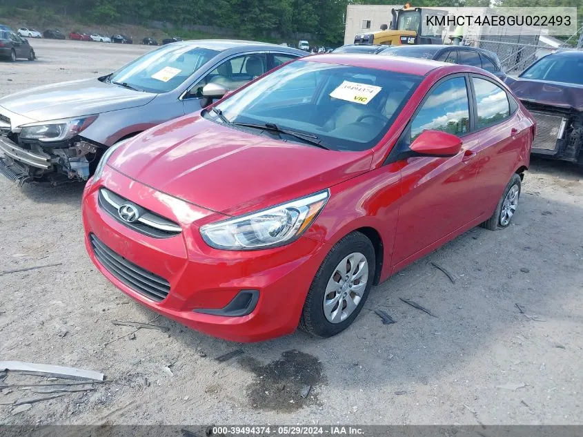 KMHCT4AE8GU022493 2016 Hyundai Accent Se