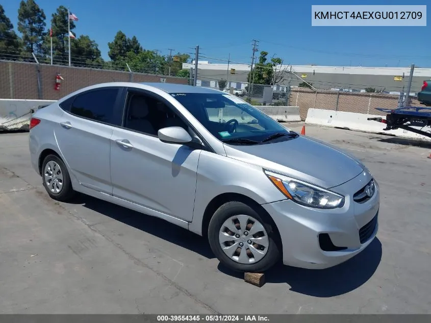 2016 Hyundai Accent Se VIN: KMHCT4AEXGU012709 Lot: 39554345