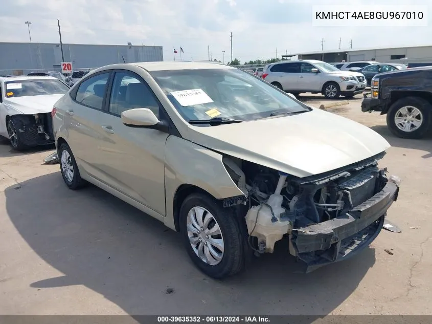 KMHCT4AE8GU967010 2016 Hyundai Accent Se