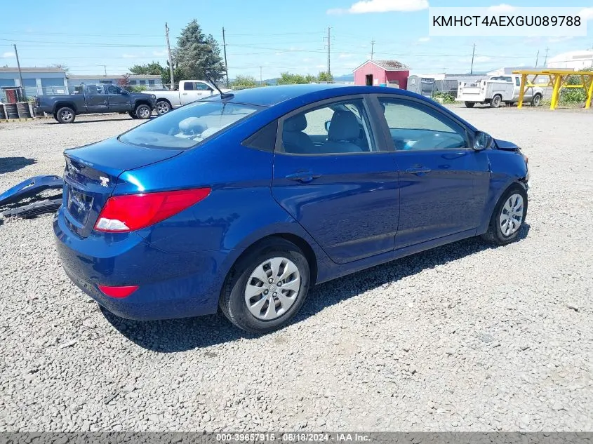 2016 Hyundai Accent Se VIN: KMHCT4AEXGU089788 Lot: 39657915