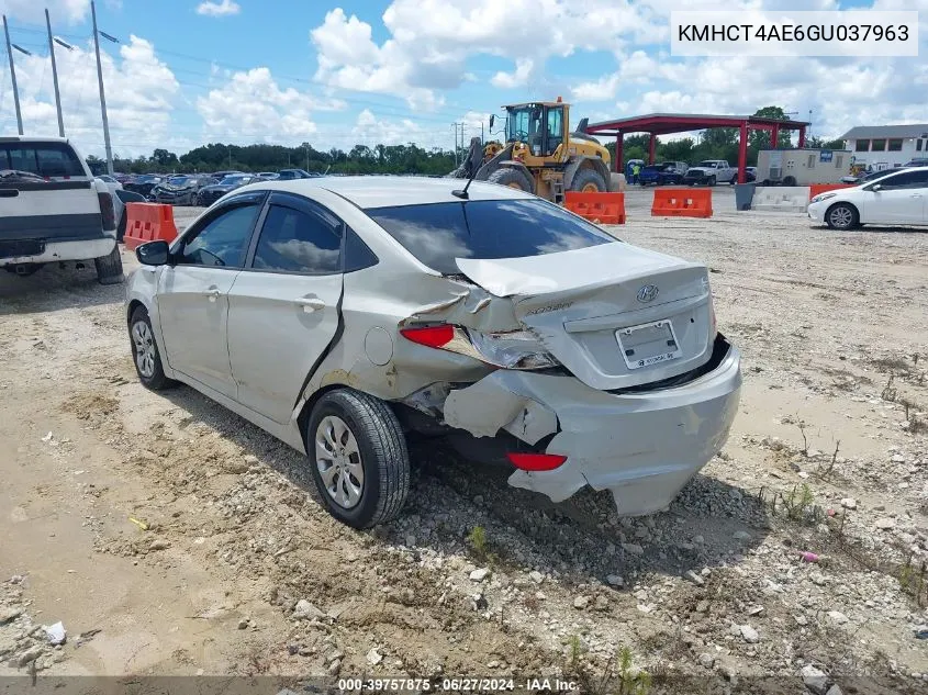 2016 Hyundai Accent Se VIN: KMHCT4AE6GU037963 Lot: 39757875