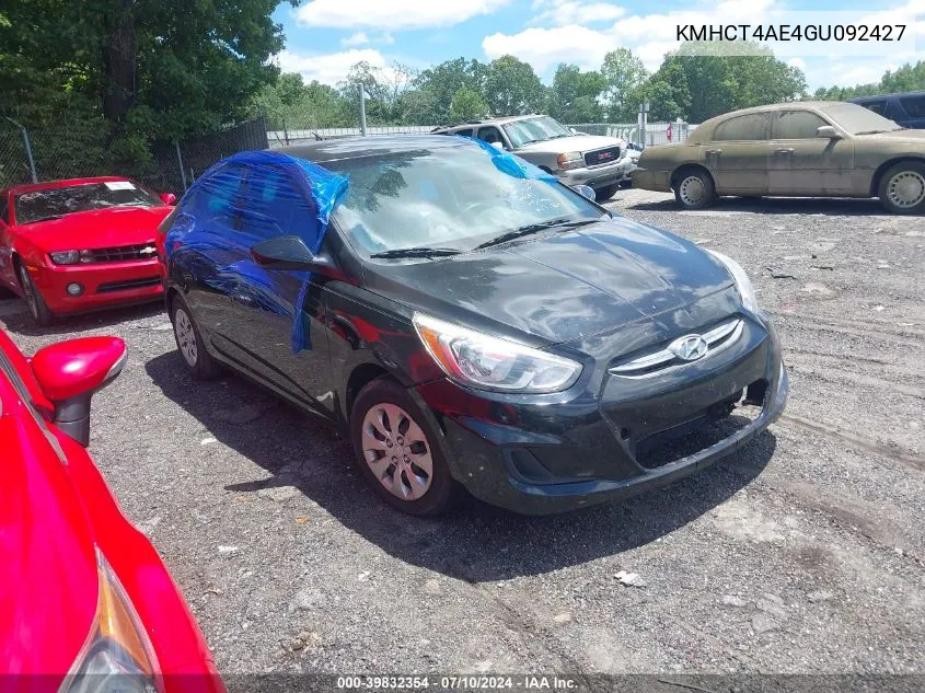 2016 Hyundai Accent Se VIN: KMHCT4AE4GU092427 Lot: 39832354