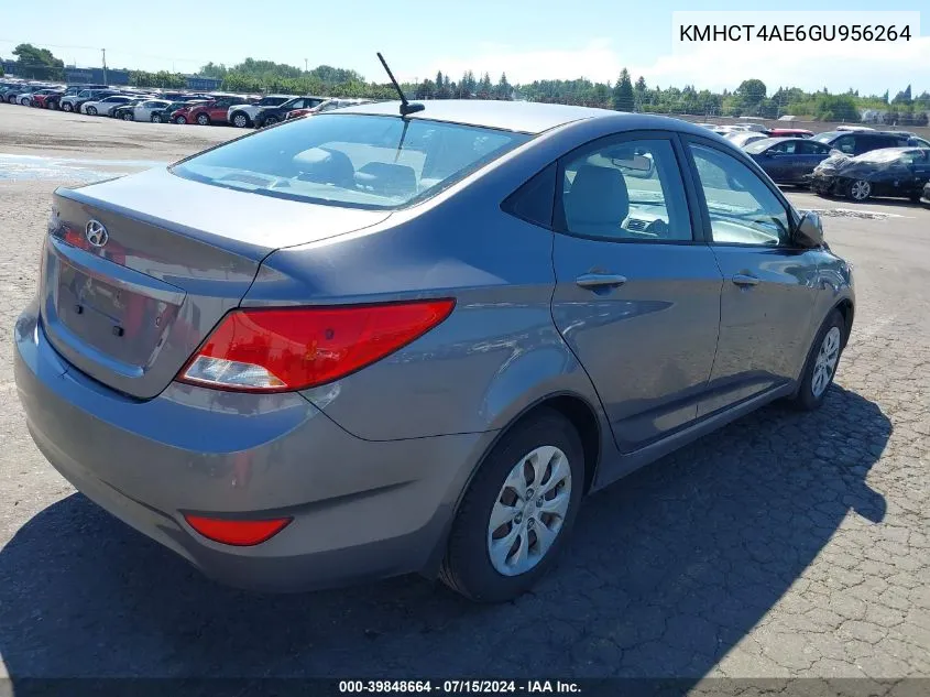 2016 Hyundai Accent Se VIN: KMHCT4AE6GU956264 Lot: 39848664