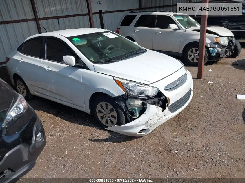 KMHCT4AE9GU051551 2016 Hyundai Accent Se