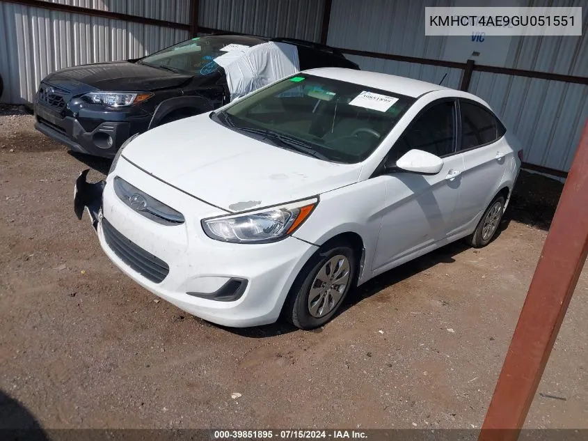 KMHCT4AE9GU051551 2016 Hyundai Accent Se