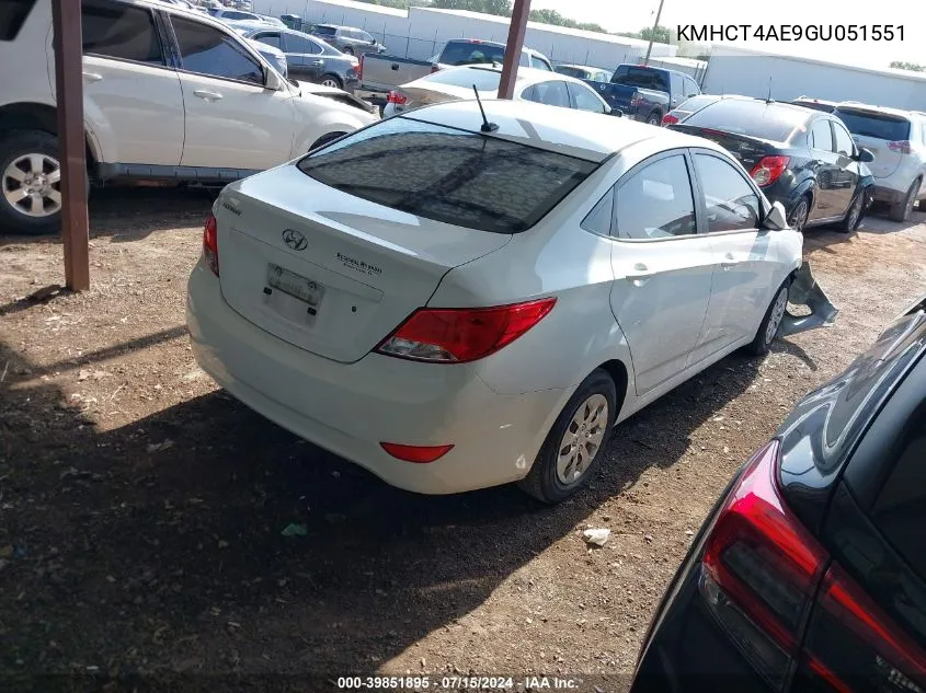 KMHCT4AE9GU051551 2016 Hyundai Accent Se