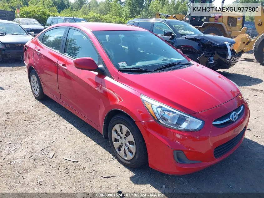 2016 Hyundai Accent Se VIN: KMHCT4AEXGU977800 Lot: 39901524