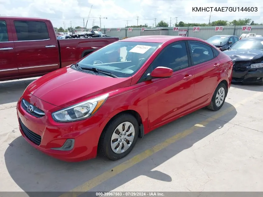 KMHCT4AE7GU144603 2016 Hyundai Accent Se