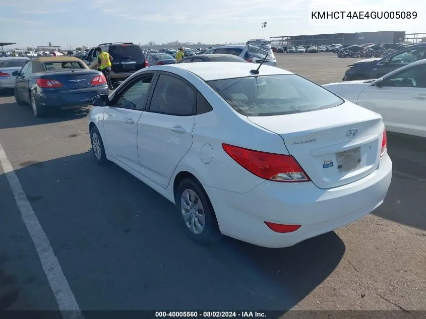 KMHCT4AE4GU005089 2016 Hyundai Accent Se