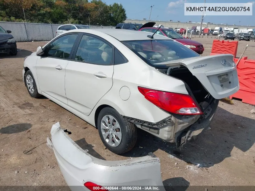 2016 Hyundai Accent Se VIN: KMHCT4AE2GU060754 Lot: 40040644