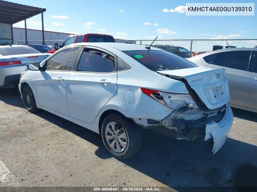 KMHCT4AE0GU139310 2016 Hyundai Accent Se