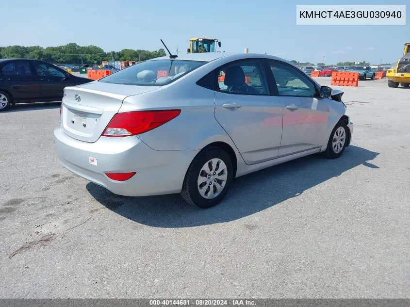 KMHCT4AE3GU030940 2016 Hyundai Accent Se