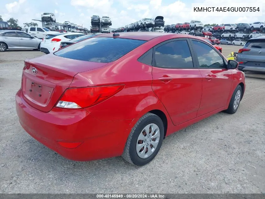 KMHCT4AE4GU007554 2016 Hyundai Accent Se