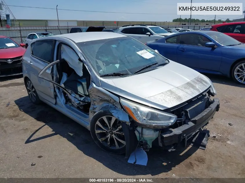 2016 Hyundai Accent Sport VIN: KMHCU5AE5GU249322 Lot: 40153196