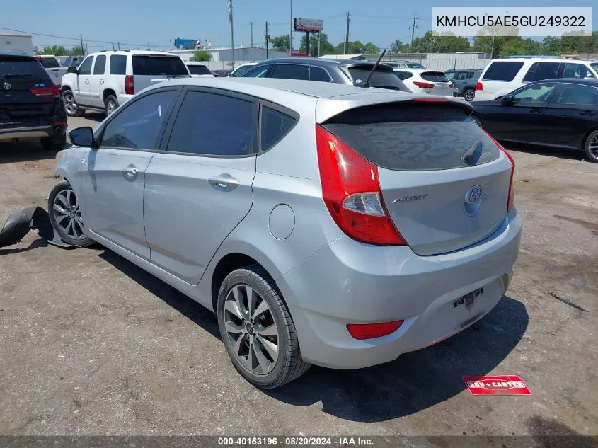 KMHCU5AE5GU249322 2016 Hyundai Accent Sport