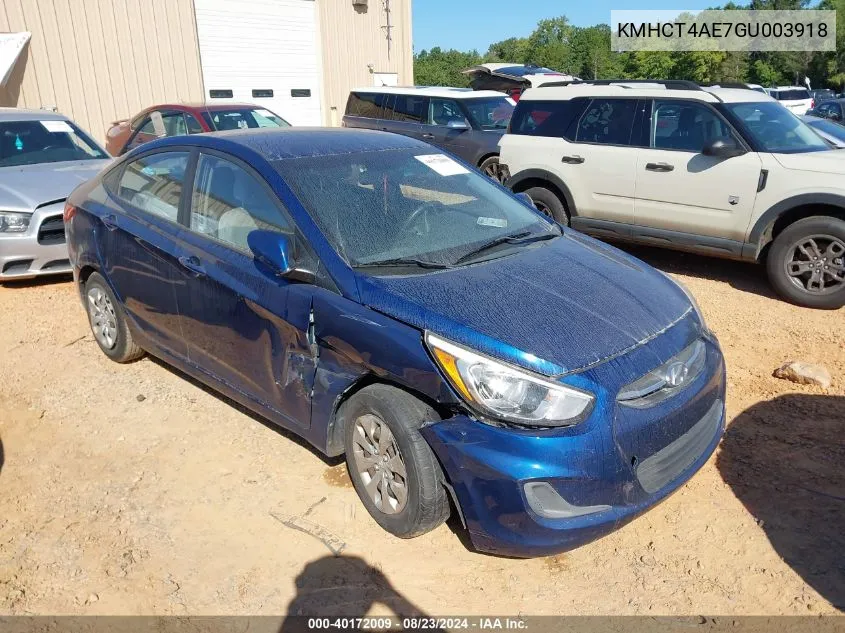 2016 Hyundai Accent Se VIN: KMHCT4AE7GU003918 Lot: 40172009