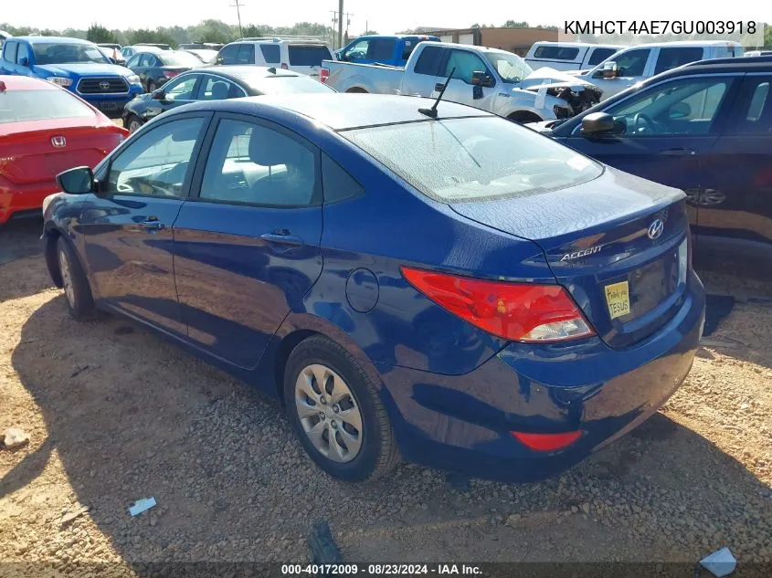 2016 Hyundai Accent Se VIN: KMHCT4AE7GU003918 Lot: 40172009