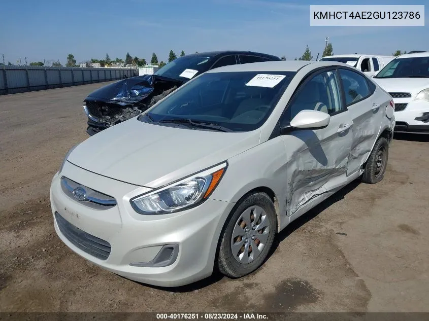 2016 Hyundai Accent Se VIN: KMHCT4AE2GU123786 Lot: 40176251