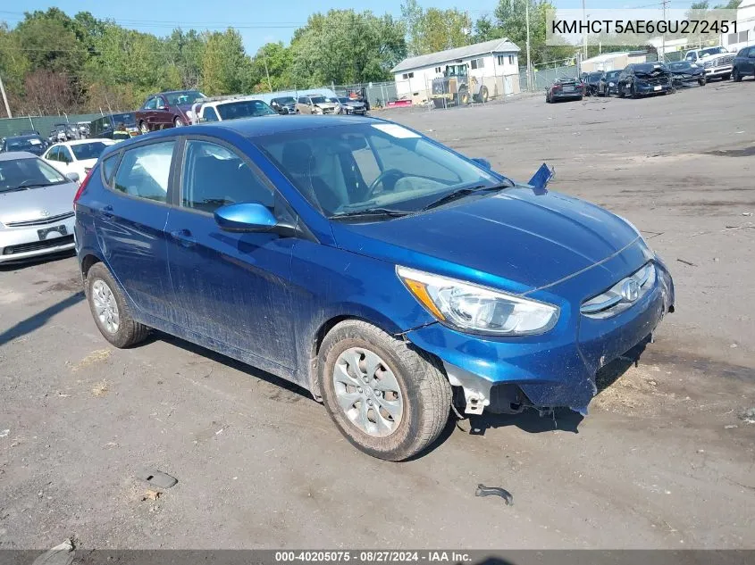 KMHCT5AE6GU272451 2016 Hyundai Accent Se