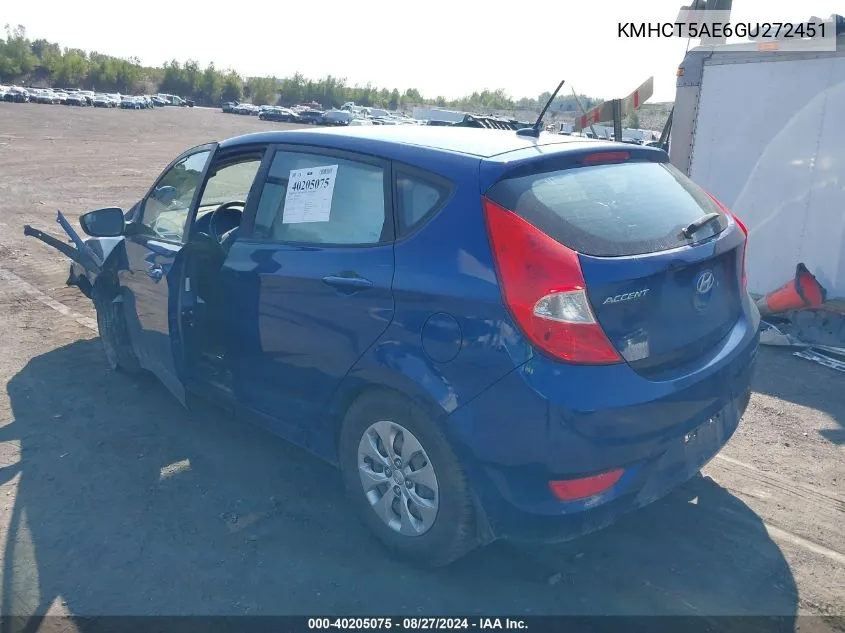 KMHCT5AE6GU272451 2016 Hyundai Accent Se