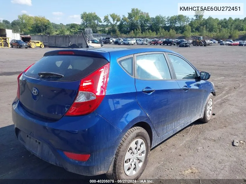 KMHCT5AE6GU272451 2016 Hyundai Accent Se