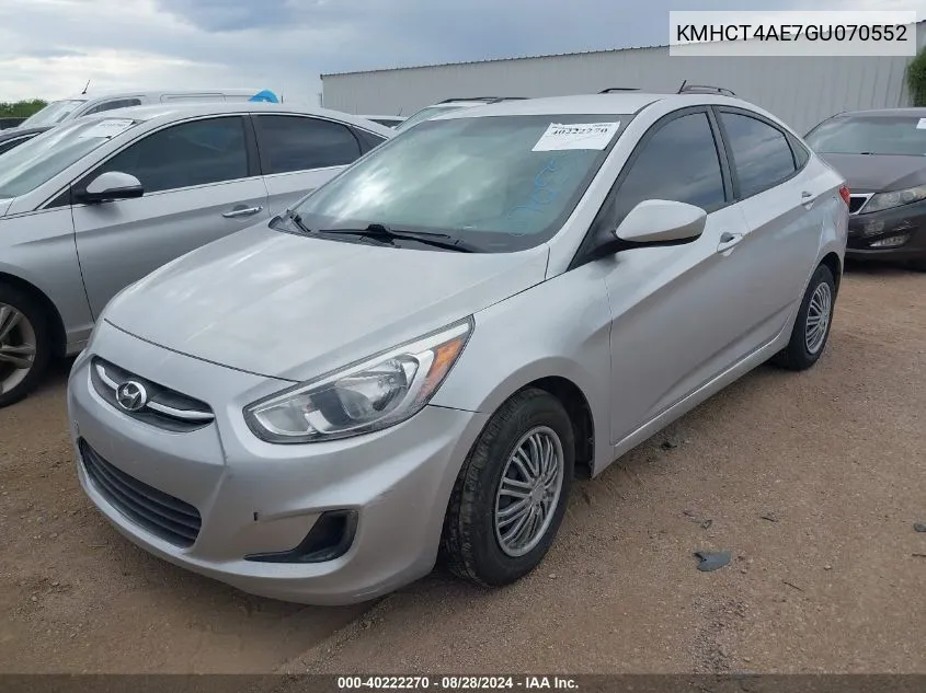 2016 Hyundai Accent Se VIN: KMHCT4AE7GU070552 Lot: 40222270