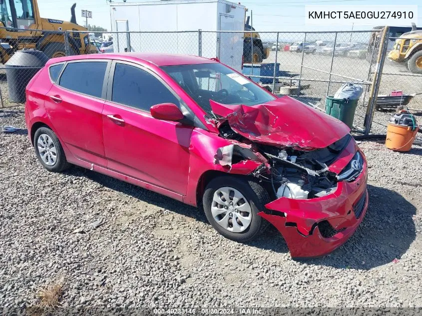 KMHCT5AE0GU274910 2016 Hyundai Accent Se