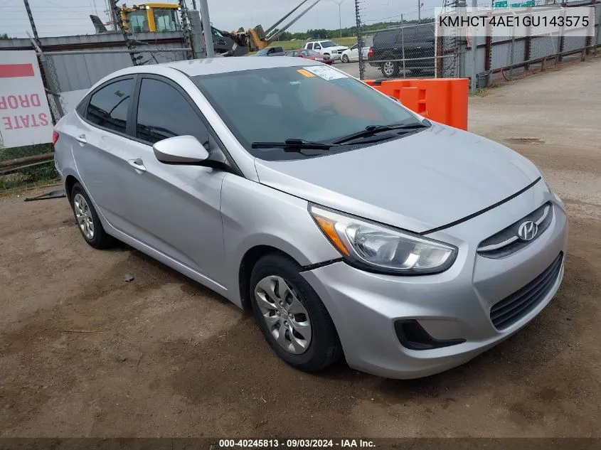 2016 Hyundai Accent Se VIN: KMHCT4AE1GU143575 Lot: 40245813