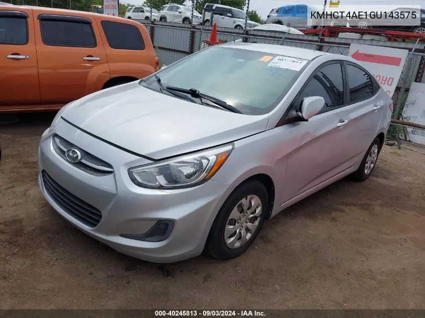 2016 Hyundai Accent Se VIN: KMHCT4AE1GU143575 Lot: 40245813