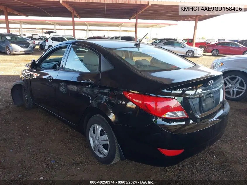 2016 Hyundai Accent Se VIN: KMHCT4AE9GU158406 Lot: 40250974