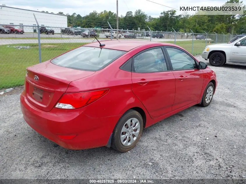 2016 Hyundai Accent Se VIN: KMHCT4AE0GU023539 Lot: 40257925