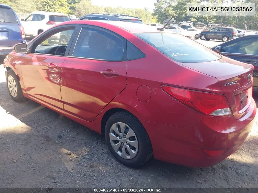 KMHCT4AE5GU058562 2016 Hyundai Accent Se