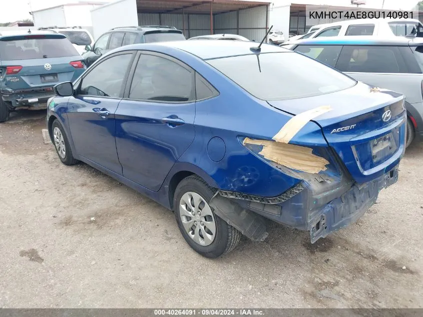 KMHCT4AE8GU140981 2016 Hyundai Accent Se