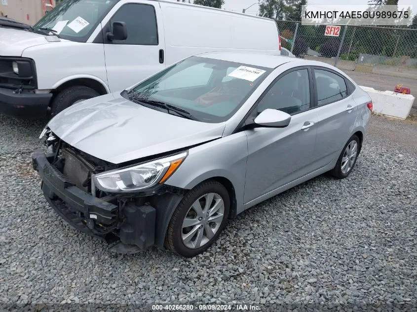 2016 Hyundai Accent Se VIN: KMHCT4AE5GU989675 Lot: 40266280