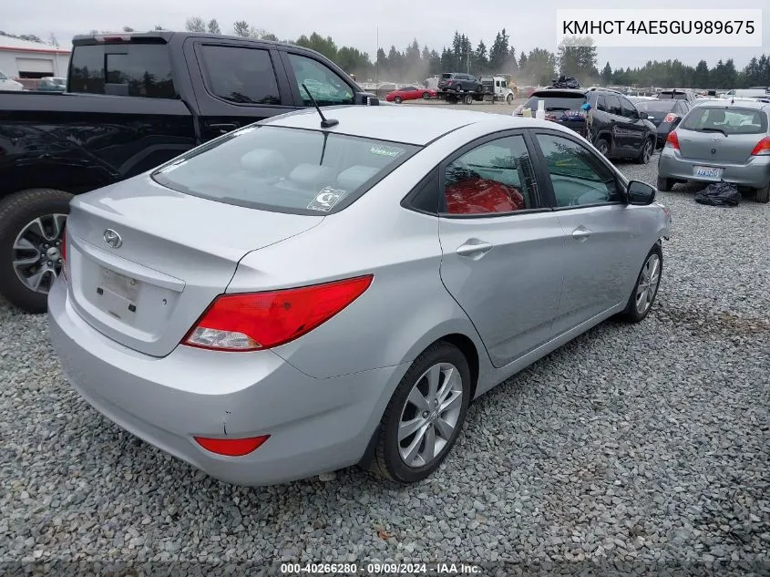 2016 Hyundai Accent Se VIN: KMHCT4AE5GU989675 Lot: 40266280