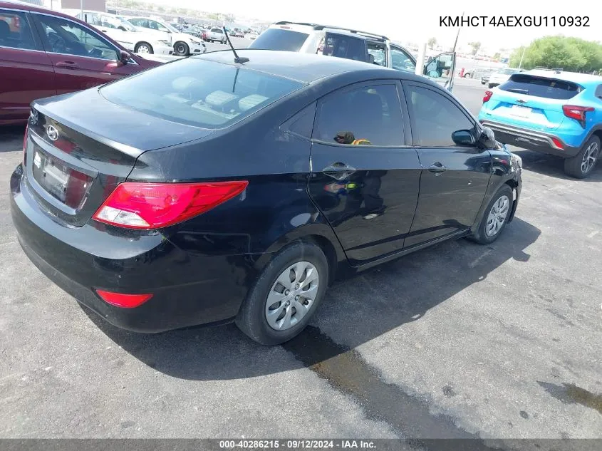 KMHCT4AEXGU110932 2016 Hyundai Accent Se