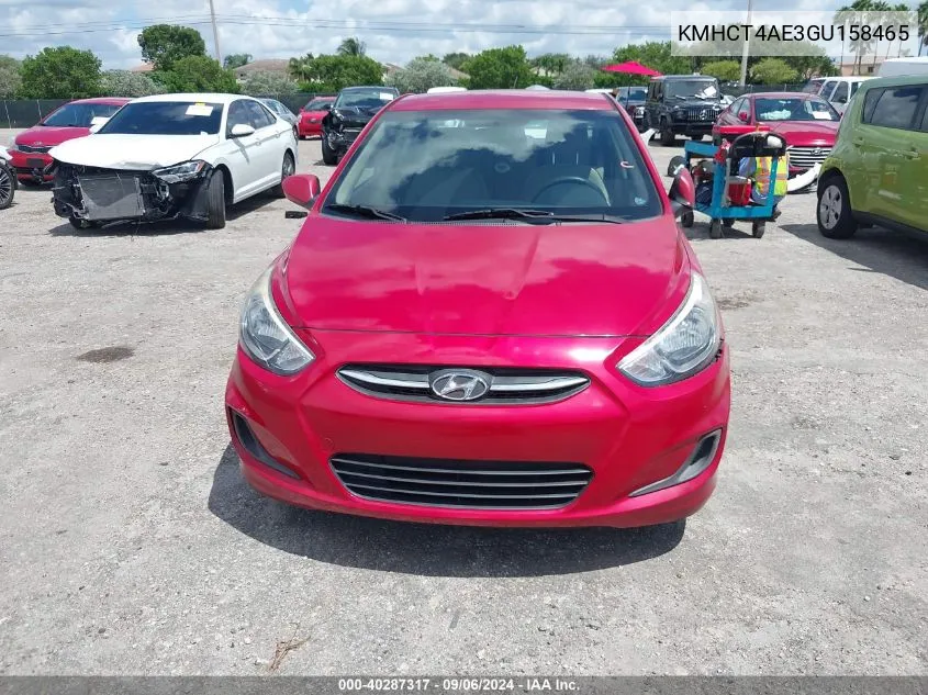 2016 Hyundai Accent Se VIN: KMHCT4AE3GU158465 Lot: 40287317