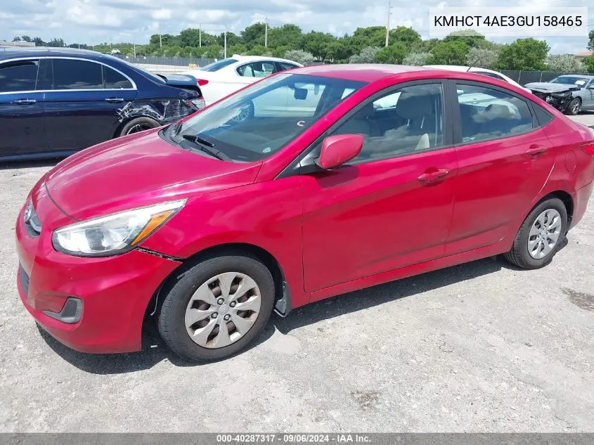 2016 Hyundai Accent Se VIN: KMHCT4AE3GU158465 Lot: 40287317