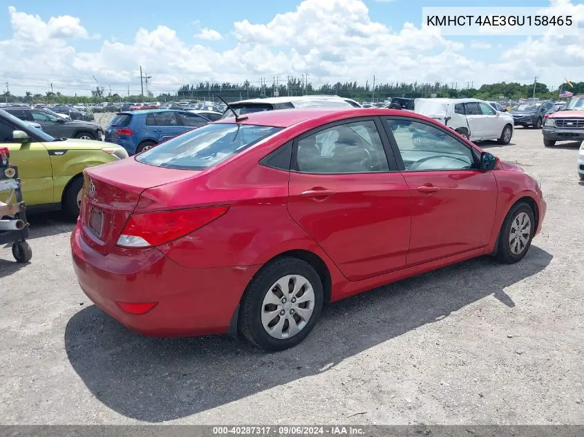 2016 Hyundai Accent Se VIN: KMHCT4AE3GU158465 Lot: 40287317