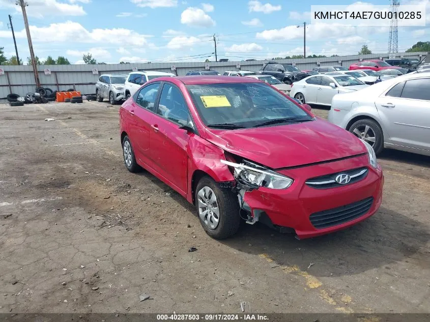 2016 Hyundai Accent Se VIN: KMHCT4AE7GU010285 Lot: 40287503