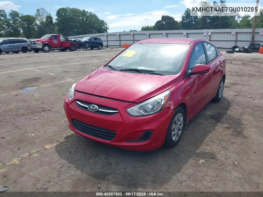 2016 Hyundai Accent Se VIN: KMHCT4AE7GU010285 Lot: 40287503