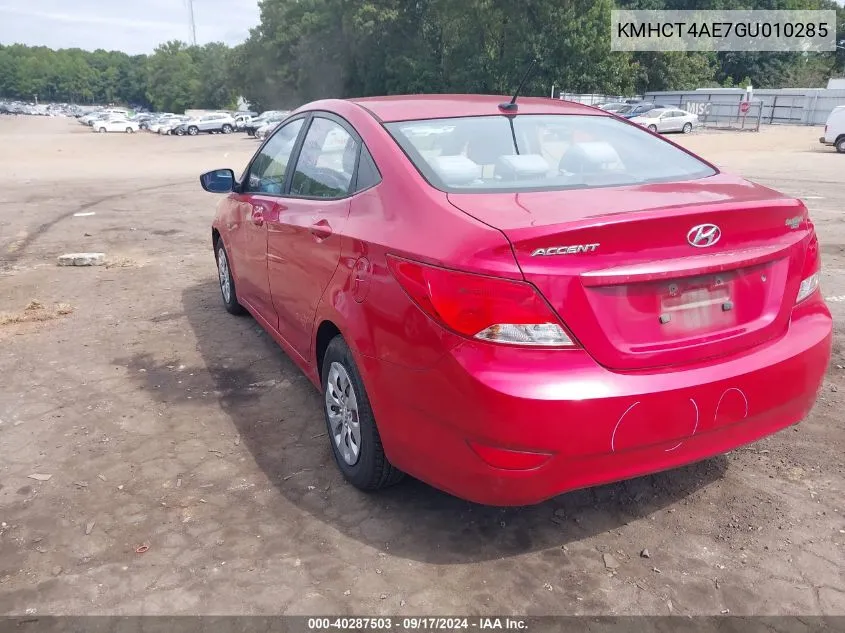 2016 Hyundai Accent Se VIN: KMHCT4AE7GU010285 Lot: 40287503