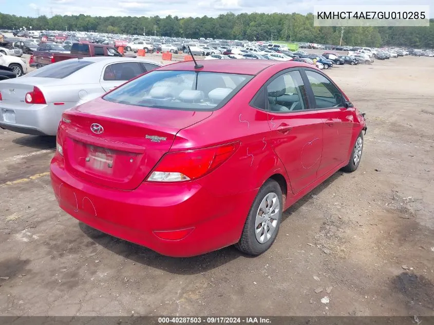 2016 Hyundai Accent Se VIN: KMHCT4AE7GU010285 Lot: 40287503