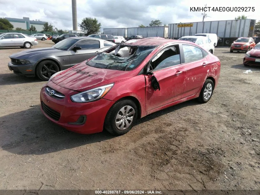 2016 Hyundai Accent Se VIN: KMHCT4AE0GU029275 Lot: 40288787