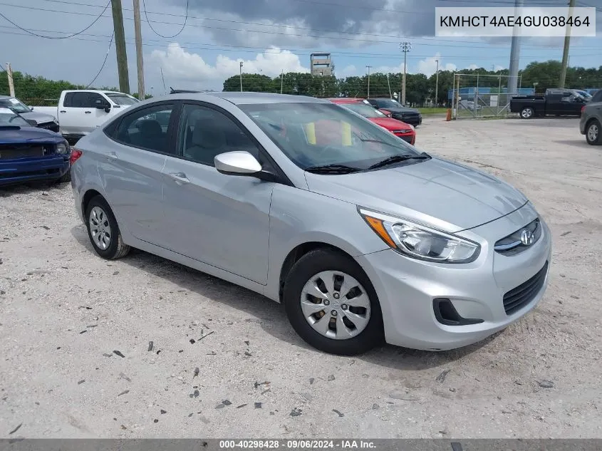 2016 Hyundai Accent Se VIN: KMHCT4AE4GU038464 Lot: 40298428